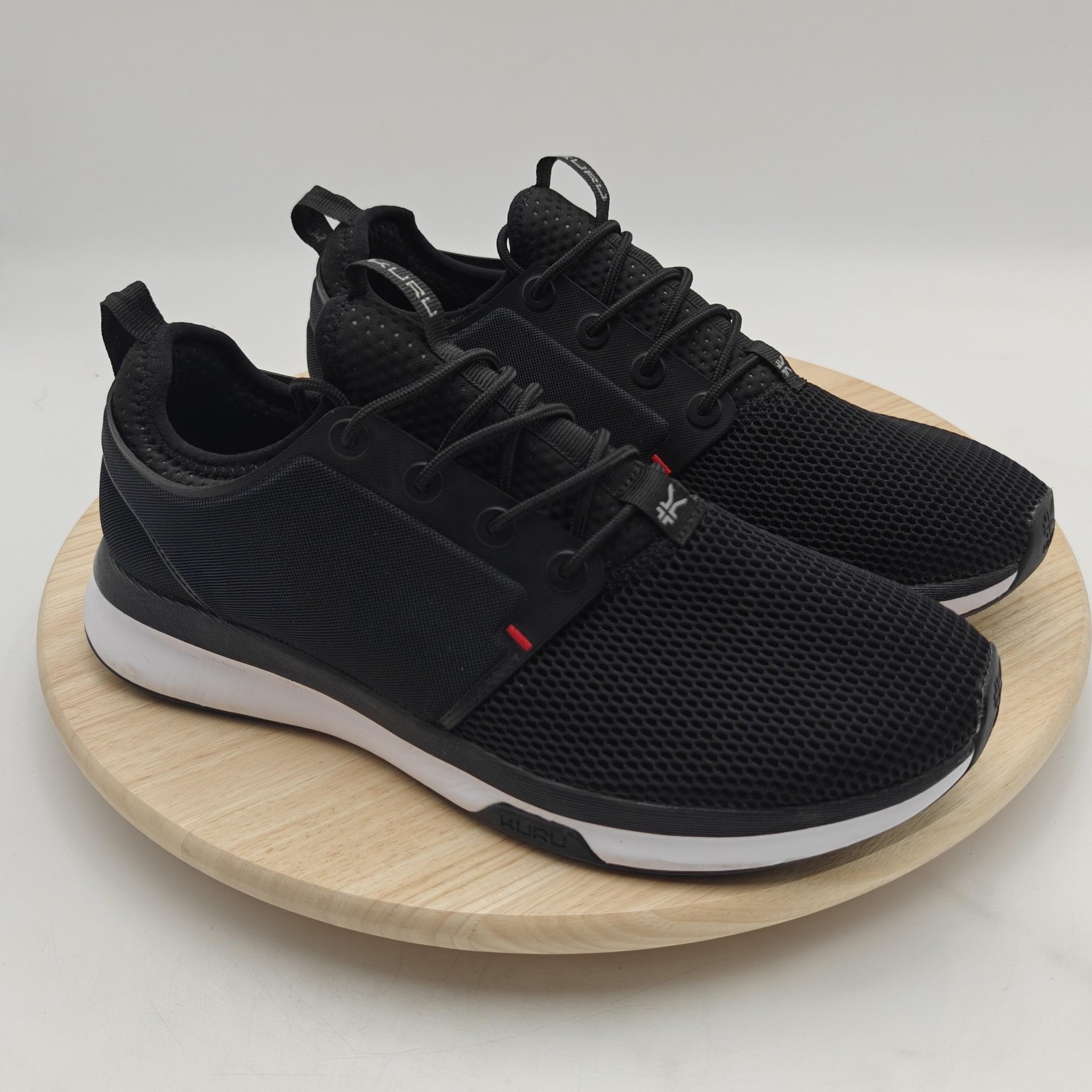 Kuru Atom Shoes Mens Size 9.5 Jet Black Mesh Wide Low Top Sneaker 10472095